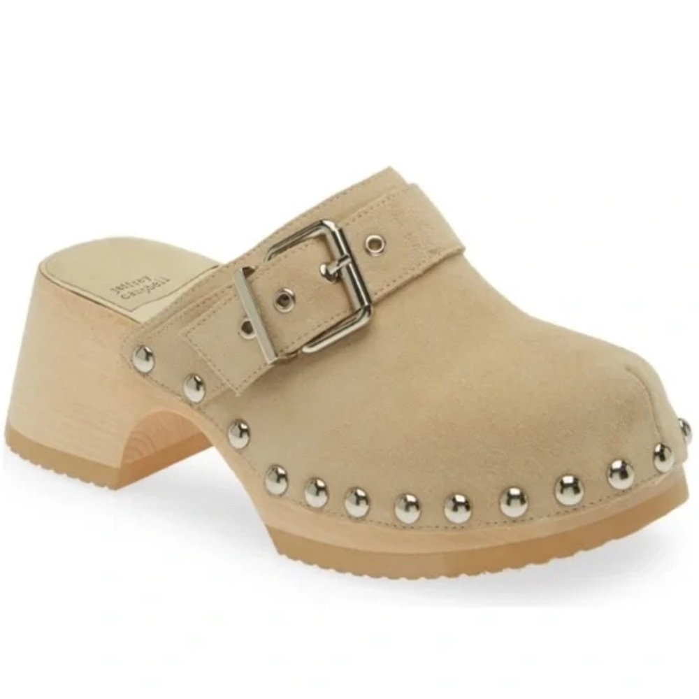 Jeffrey Campbell Tan Studded Clogs